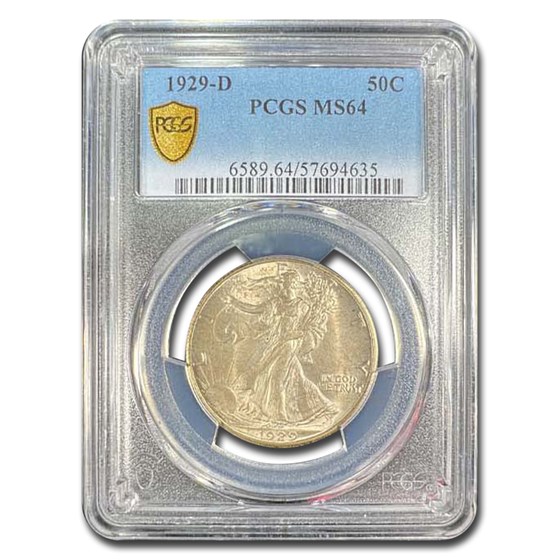 1929-D Walking Liberty Half Dollar MS-64 PCGS 1929-D Walking Liberty Half Dollar MS-64 PCGS